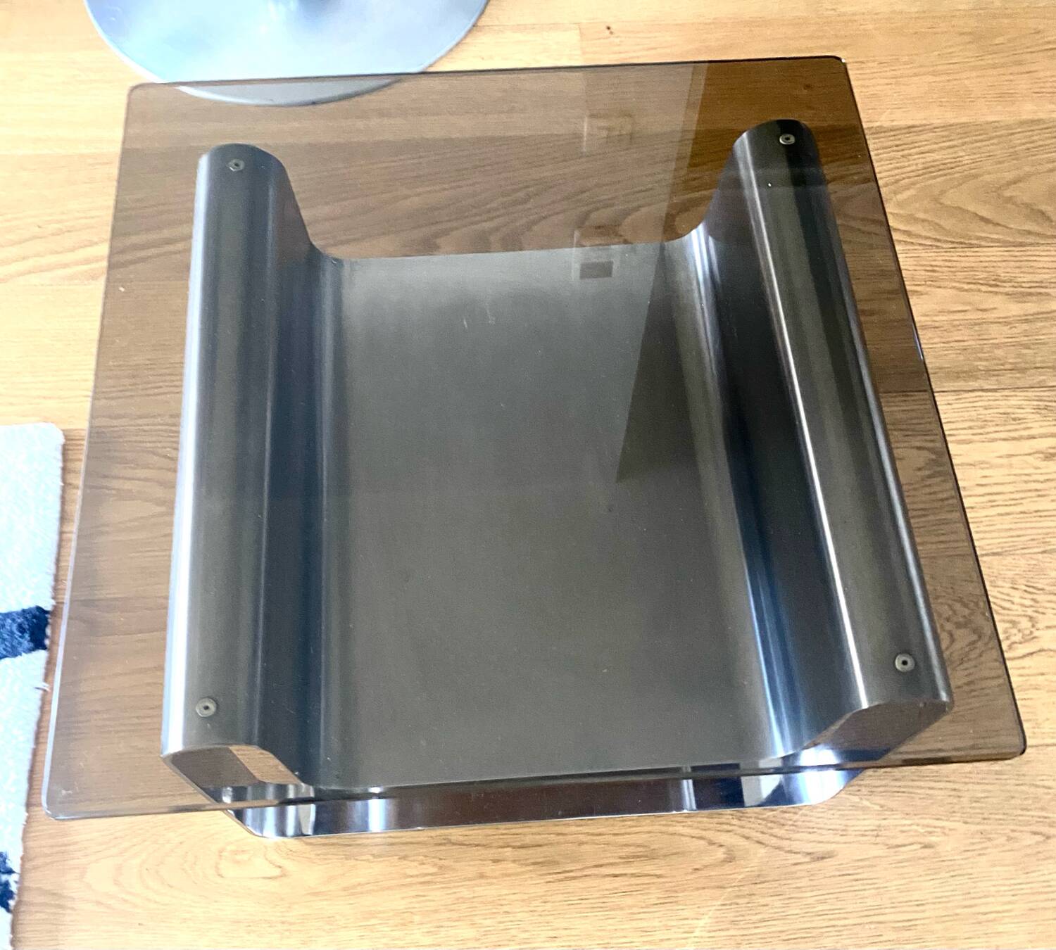 Small Coffee Table Stainless Steel Designer Modern Steel Vintage Glass Furniture