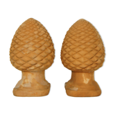 Set de 2 pommes de pin en terre cuite moulée 35 cm