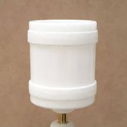 Lampe Italienne blanche en albâtre et laiton, années 60