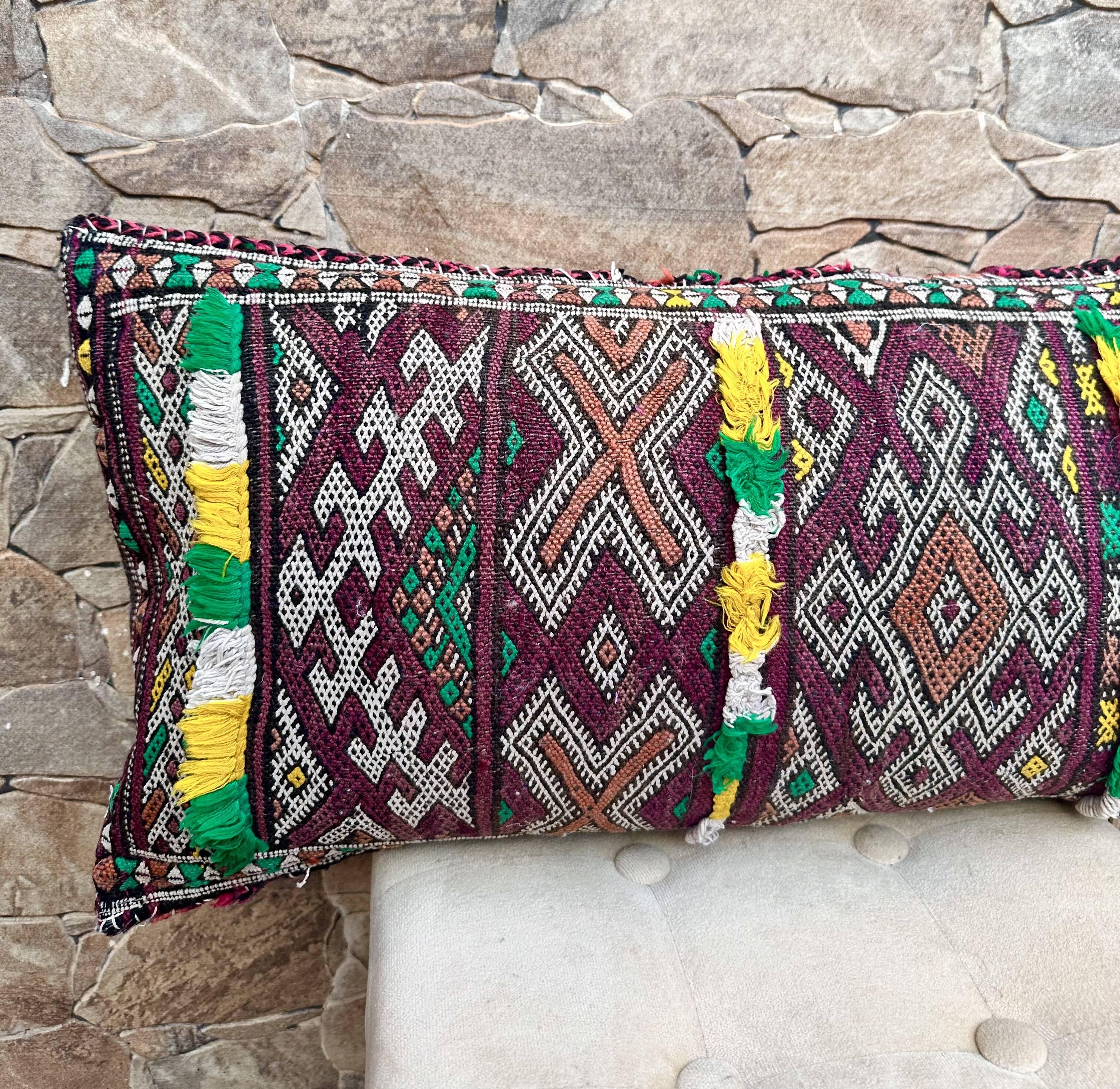 Berber Cushion, Vintage Moroccan Rug Cushion Cover, cushion