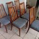 Lot of 6 Gplan teak wood armchairs vintage 1970s dining room scan.
