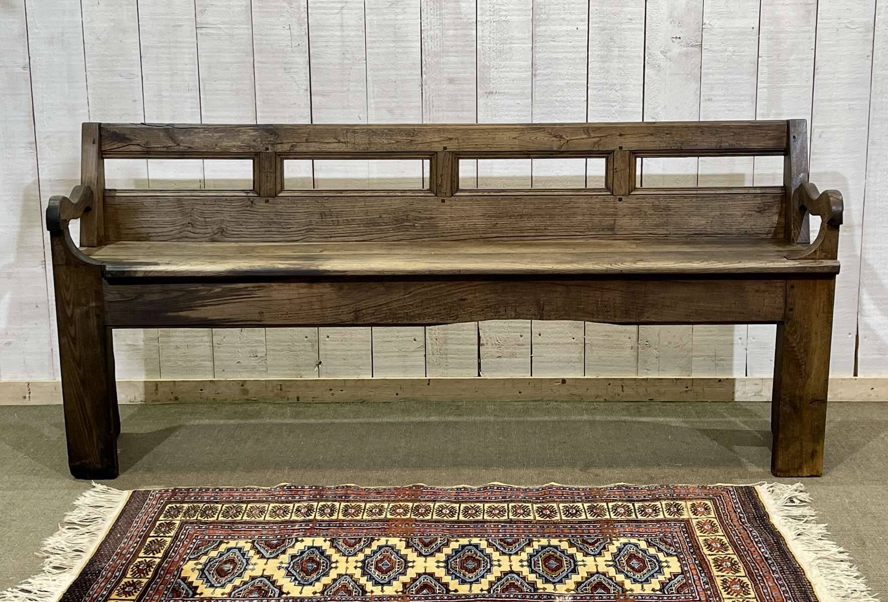 Rustic chestnut bench from the late 19th century.
