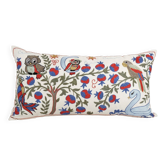 Housse de coussin brodée vintage 46x86 cm