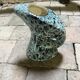 Turquoise glazed ceramic vase or pitcher – vintage brutalist style