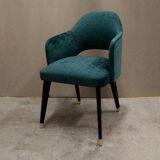 Art-deco velvet blue green chairs astor type