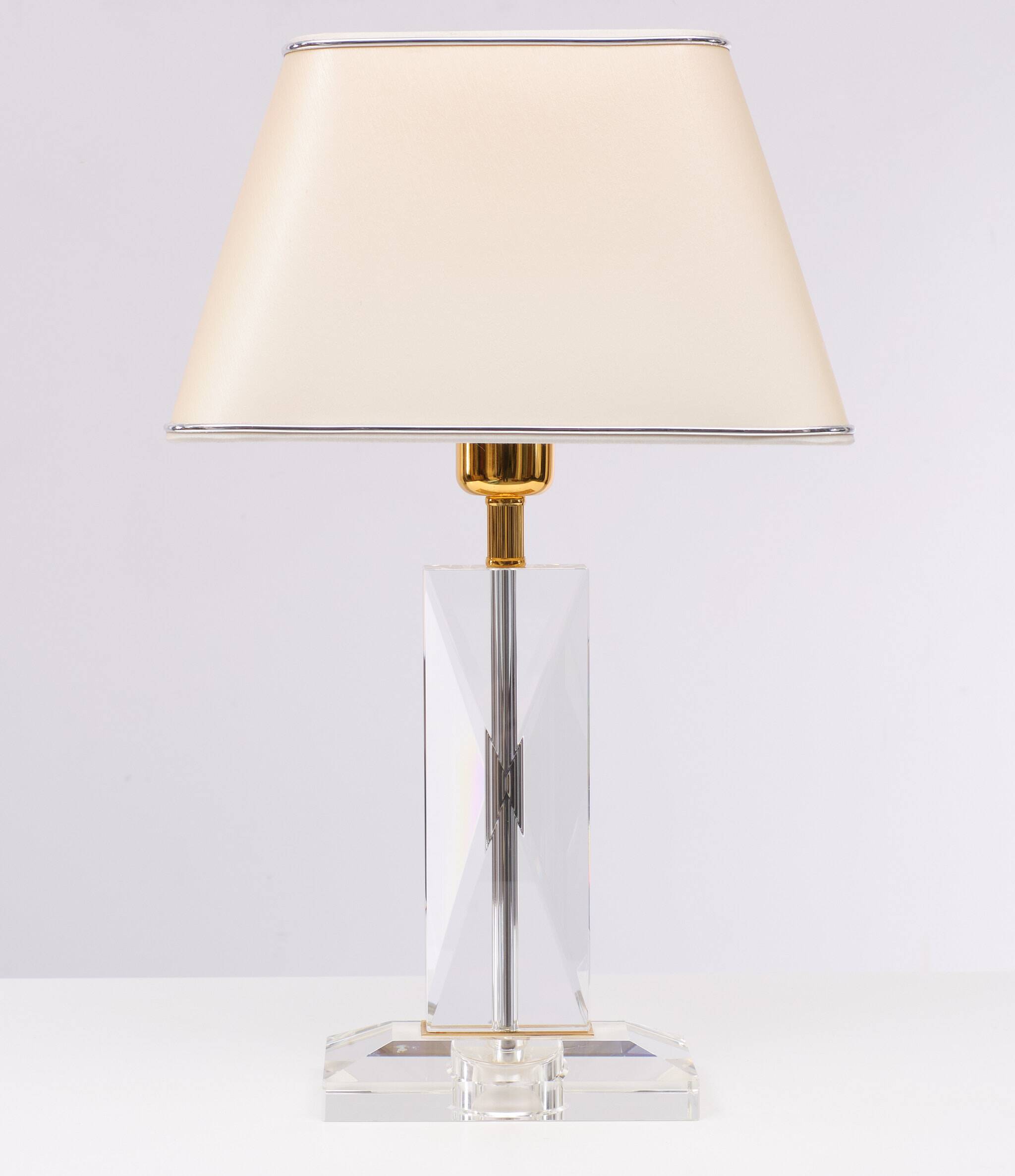 Lampe de table en cristal Hollywood Regency Allemagne années 1970