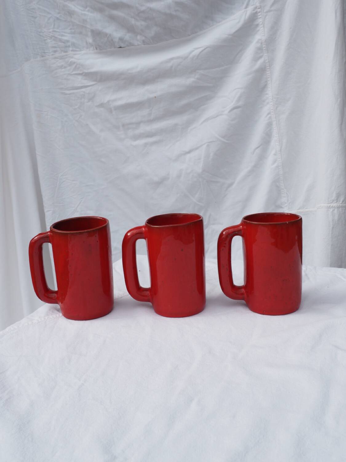 3 large mugs (tankards) from Vallauris, 1970s