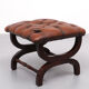 English country house style padded leather ottoman