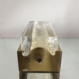 Scandinavian Midcentury wall light in Crystal and Brass