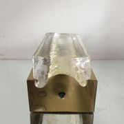 Scandinavian Midcentury wall light in Crystal and Brass