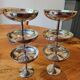 6 stainless steel ice cream cups 1970