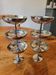 6 stainless steel ice cream cups 1970