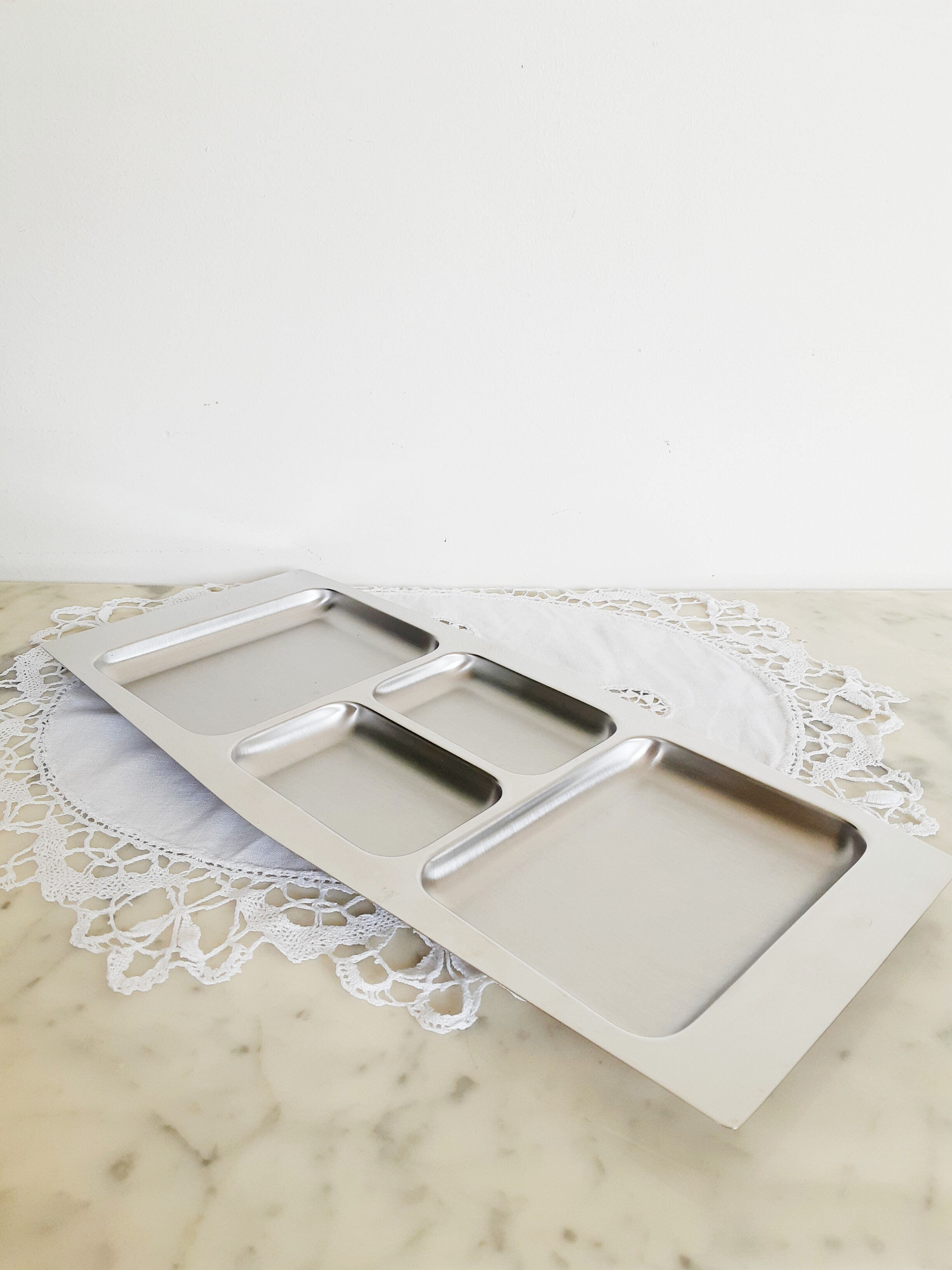 Vintage stainless steel aperitif dish