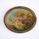 Huile sur paneau ovale "bouquet de fleur"