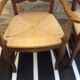 Pair of straw seating armchairs