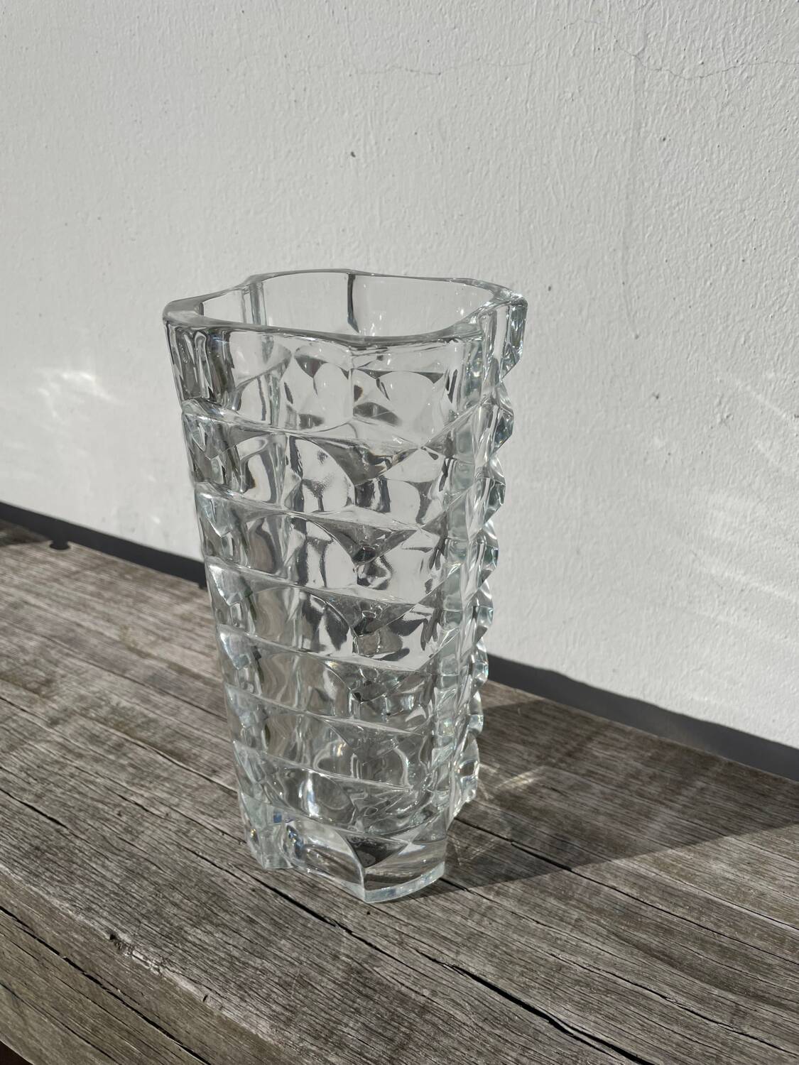 Classic clear thick glass vase