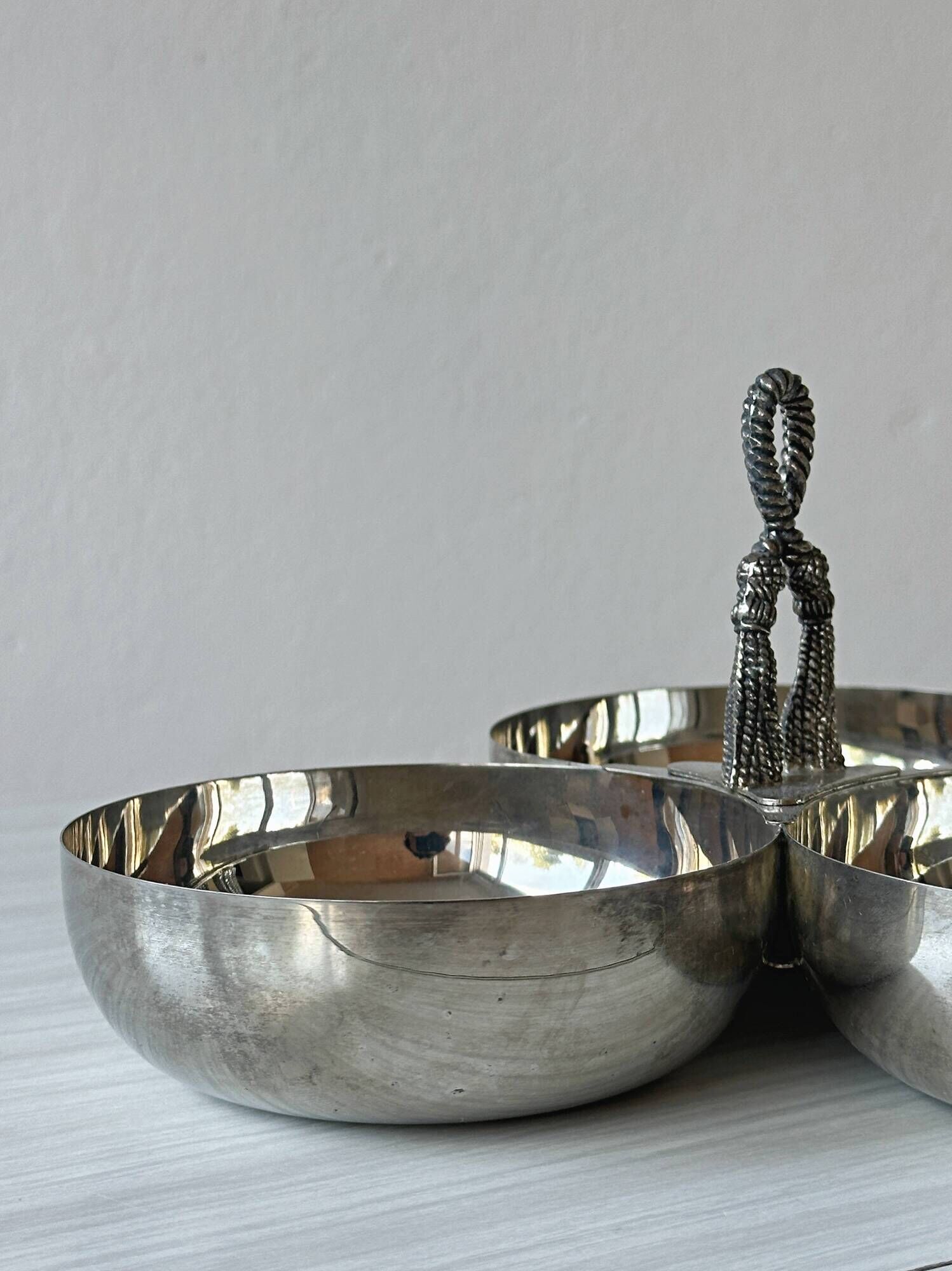Vintage silver-plated compartment dish – Aperitif server