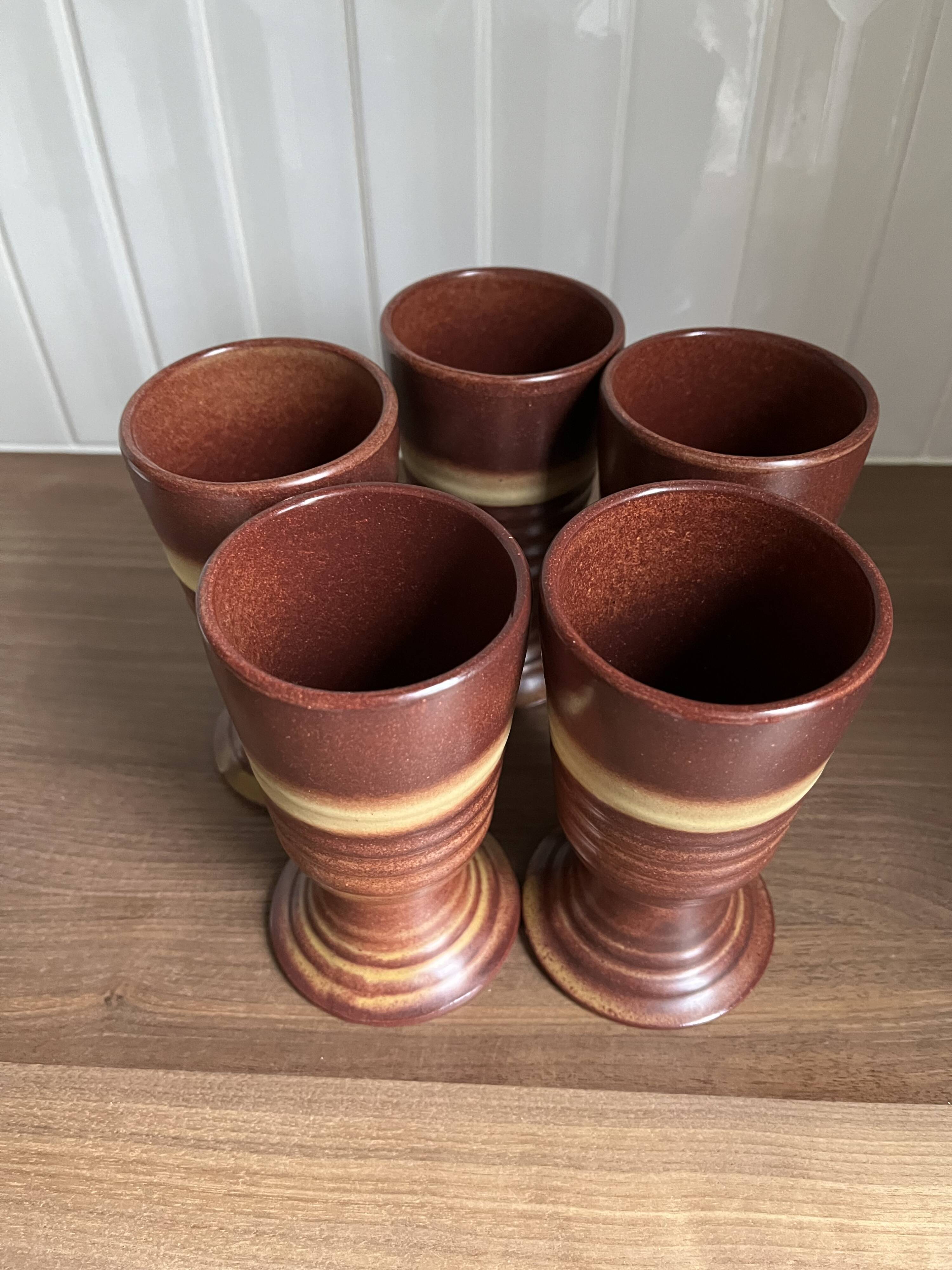 Set of 5 stoneware mazagrans.
