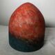 Lamp to lay in glass paste and patinated metal, Art-Nouveau. Good condition.
