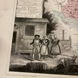 Old illustrated map of Morbihan.