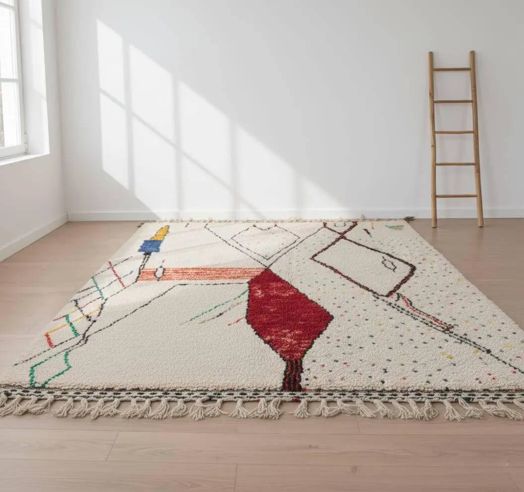 Handmade Moroccan rug, pure wool, 2.5x1.5 m.