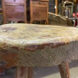 Tabouret fermier type tabouret de traite tripode ancien