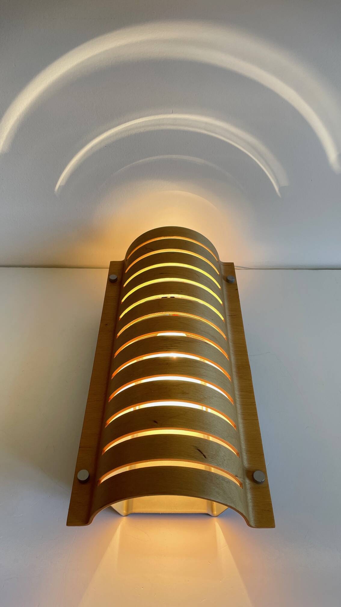 Vintage Ikea bent wood and steel wall light