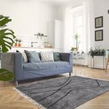 Modern Moroccan carpet grey contemporary art 90x150cm