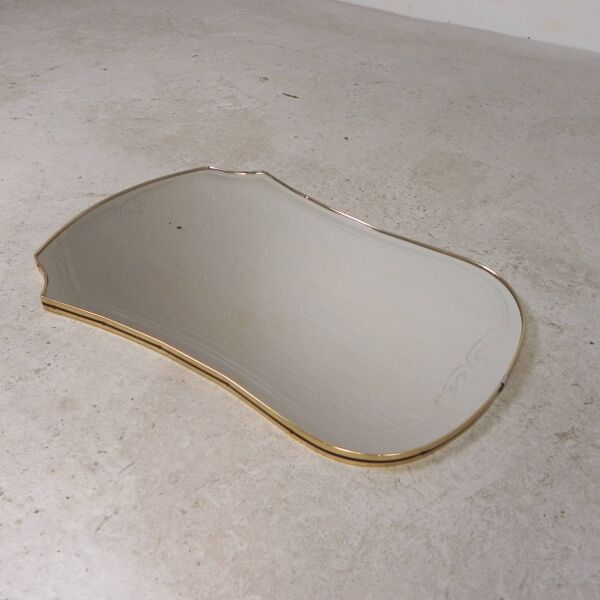Vintage mirror with gold rim, 1960s