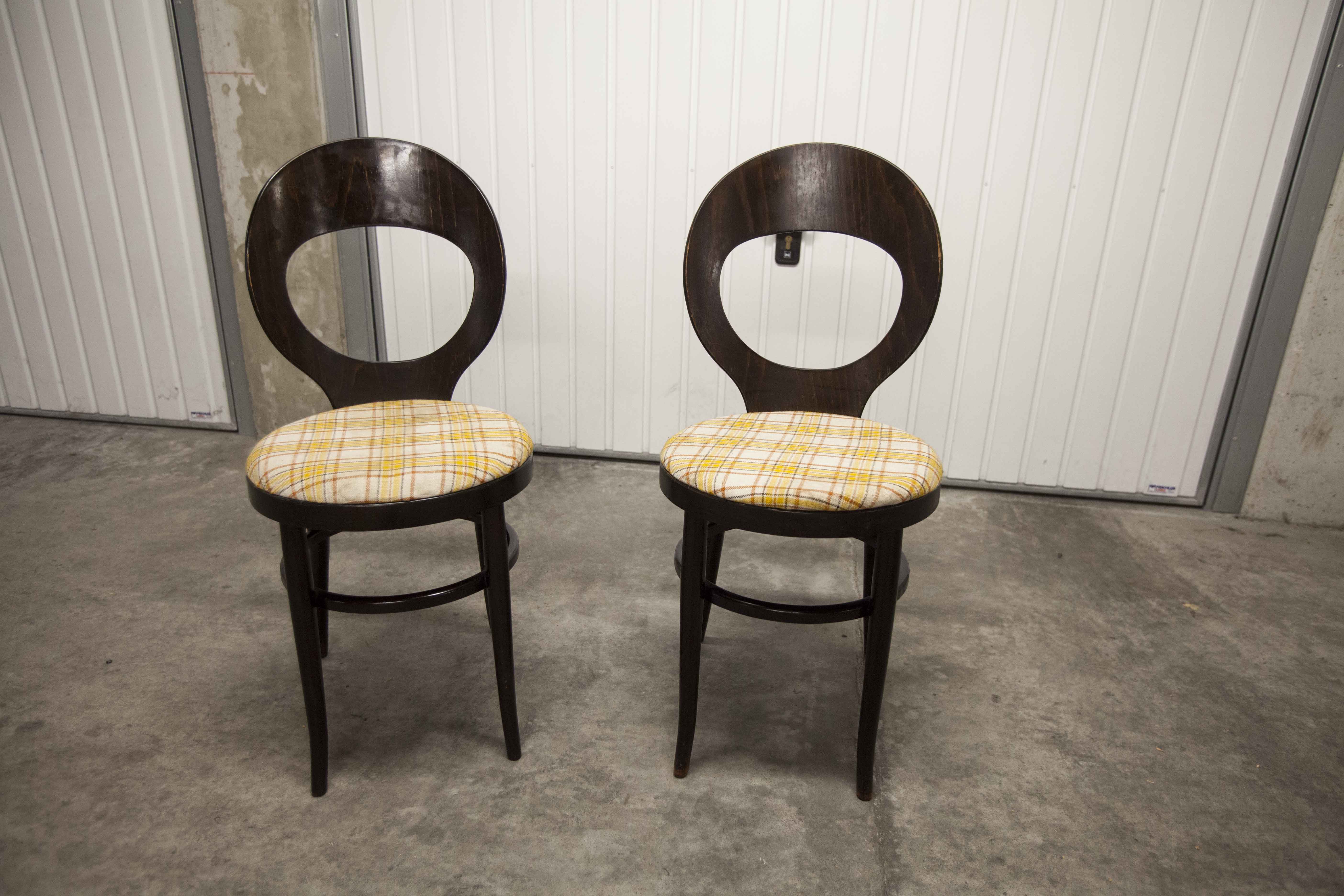 Lot de 3 chaises Baumann mouettes 1970 tissu à changer