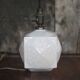 Cracked ceramic Art Deco lamp, table lamp, cube-shaped lamp.