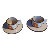 2 vintage ceramic cups and saucers