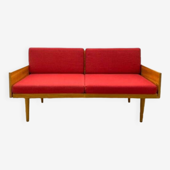 Minimalist daybed sofa by TON, Vintage Czech 1960s