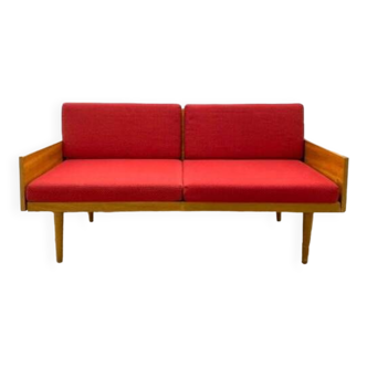 Minimalist daybed sofa by TON, Vintage Czech 1960s