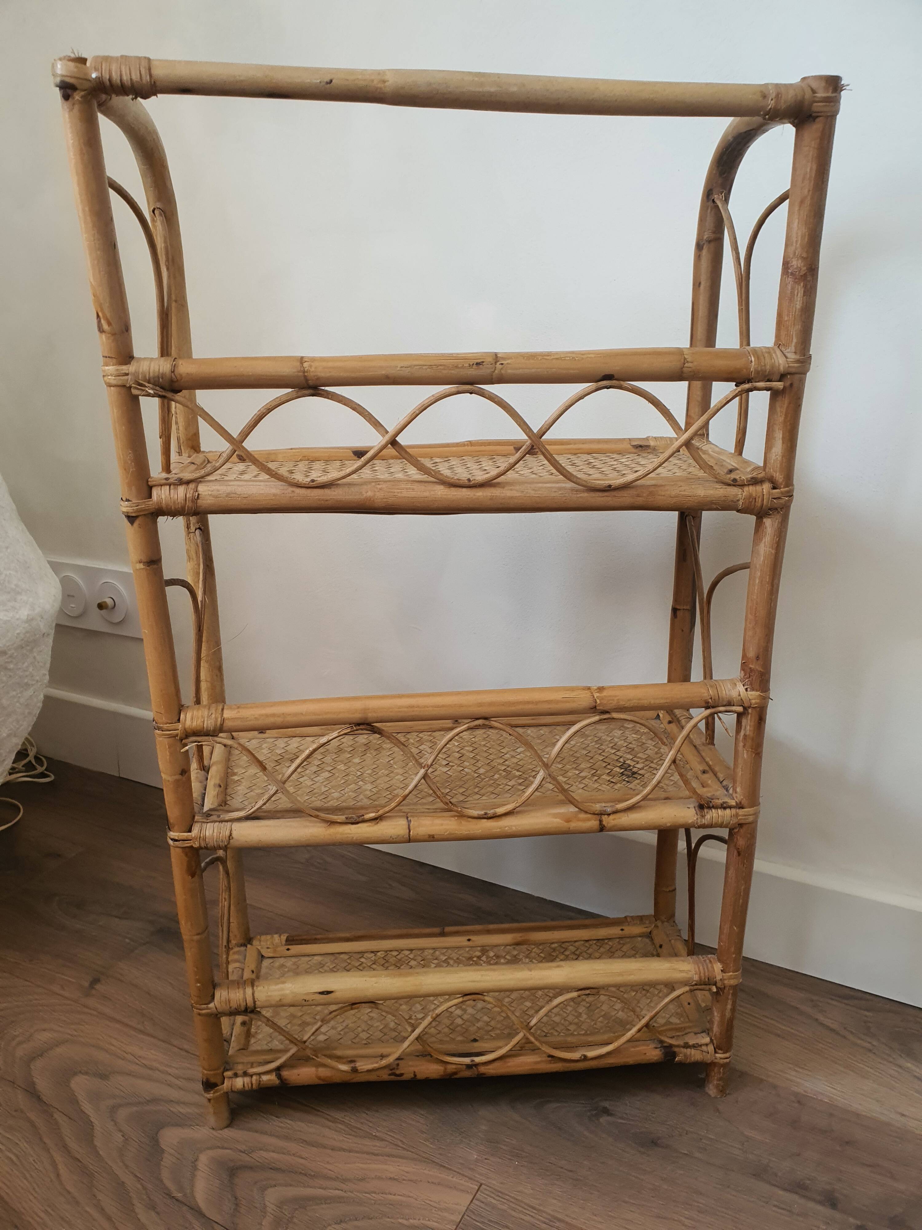 Rattan shelf