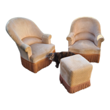 Pair of toad chairs and 1 ottoman