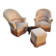 Pair of toad chairs and 1 ottoman