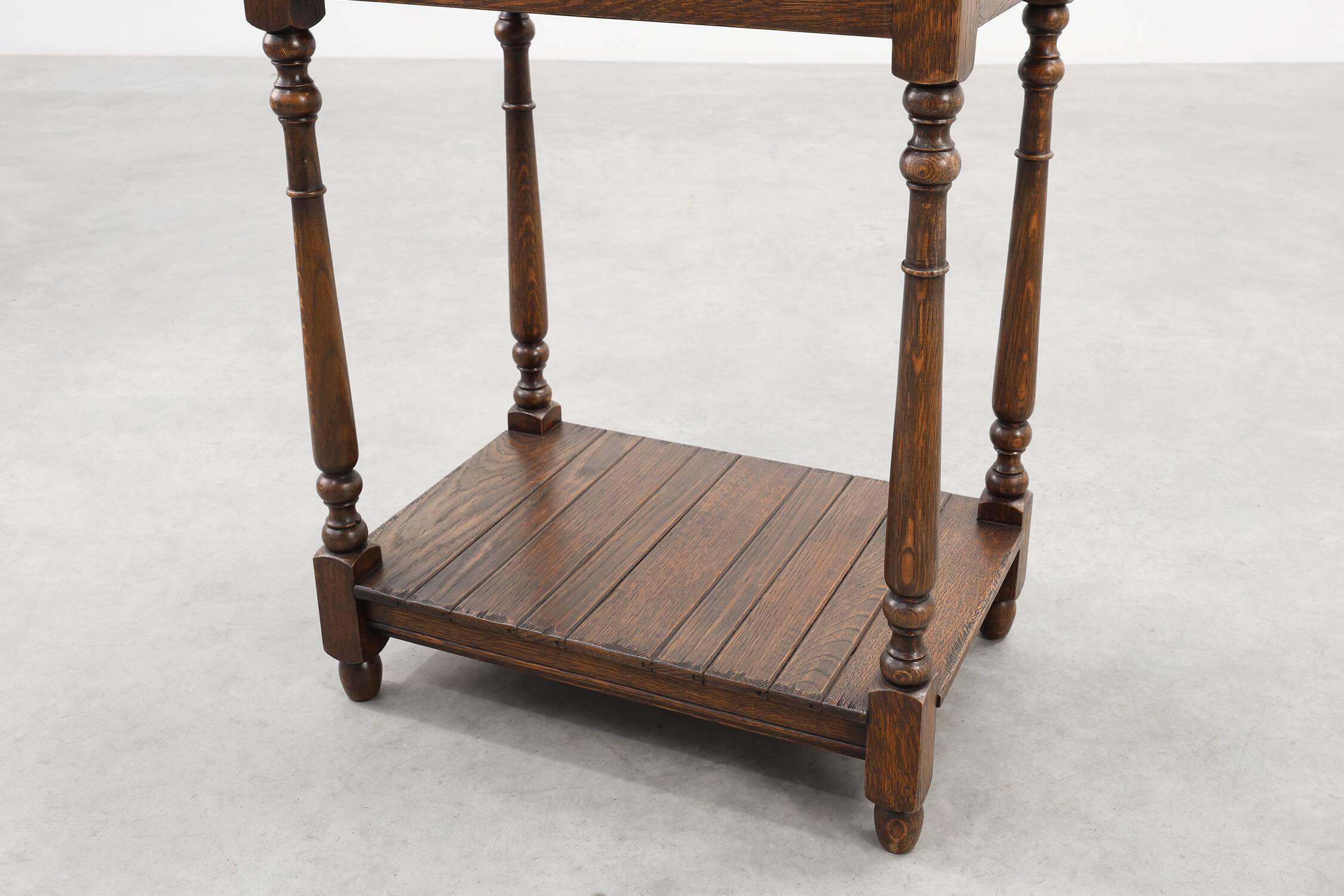 Small rustic cabinet with drawer or nightstand in oak, France 19th century