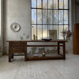 XL central island workbench oak