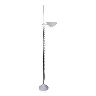 Italian design white floor lamp from the 70s by Mauro Mazollo
