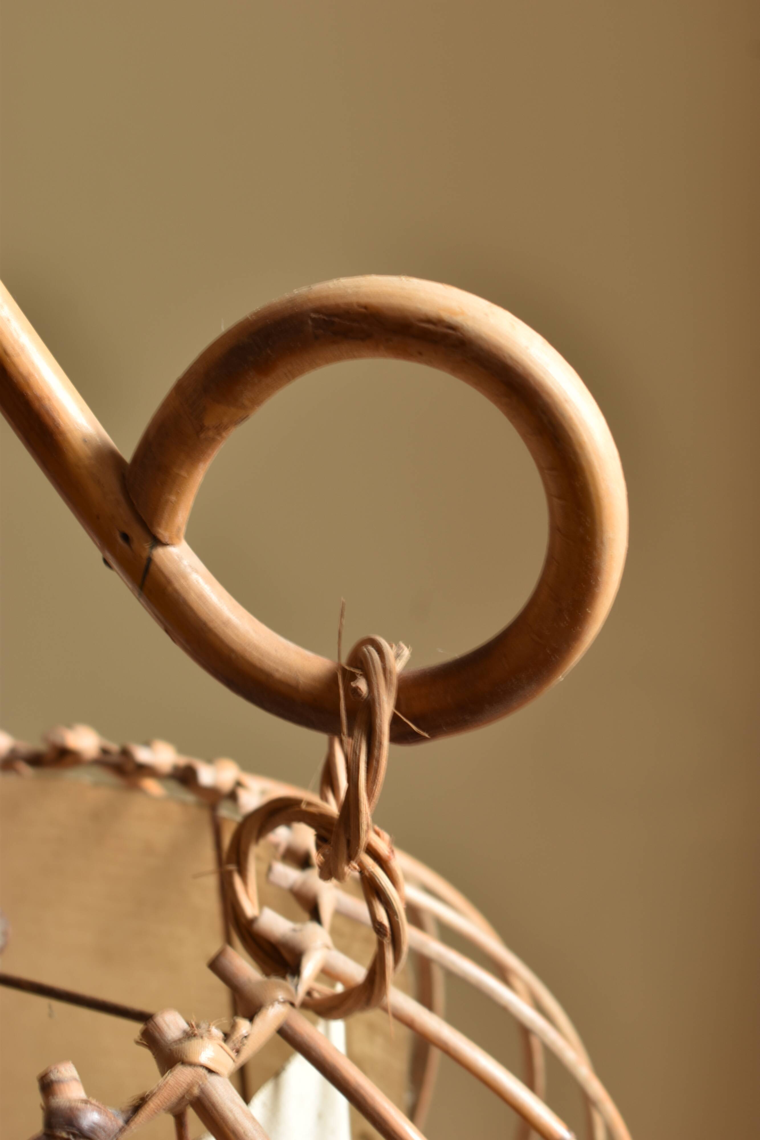 Vintage rattan chandelier 60s