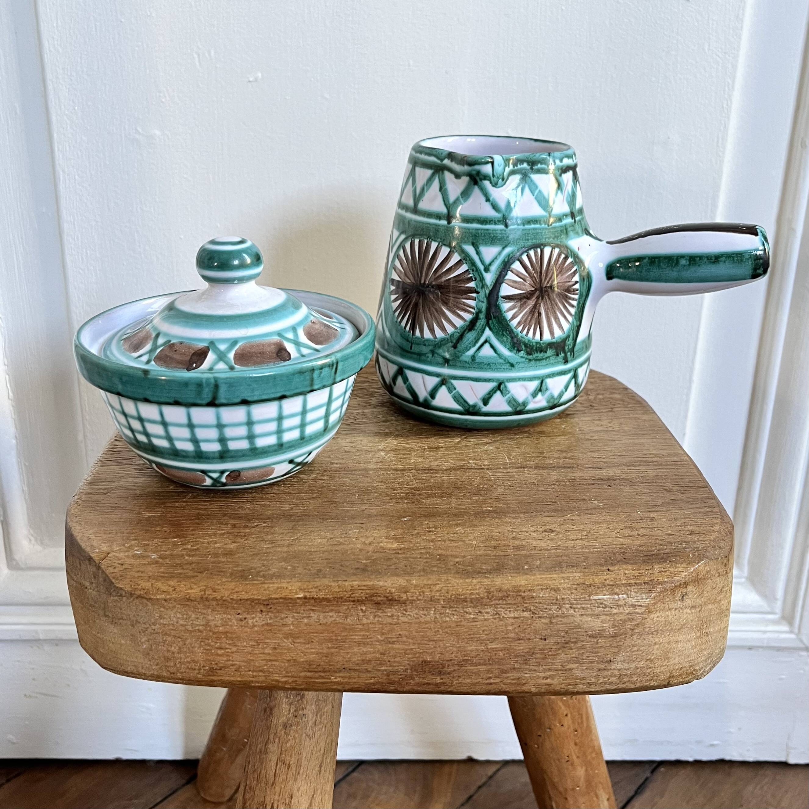 Robert Picault ceramic pots, sugar bowls and jugs