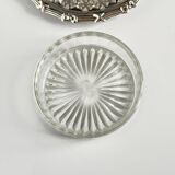 Silver metal ramekin with glass insert, ribbons, bows