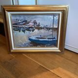Old signed painting Oil on canvas dimensions: height -44cm- width -53cm-
