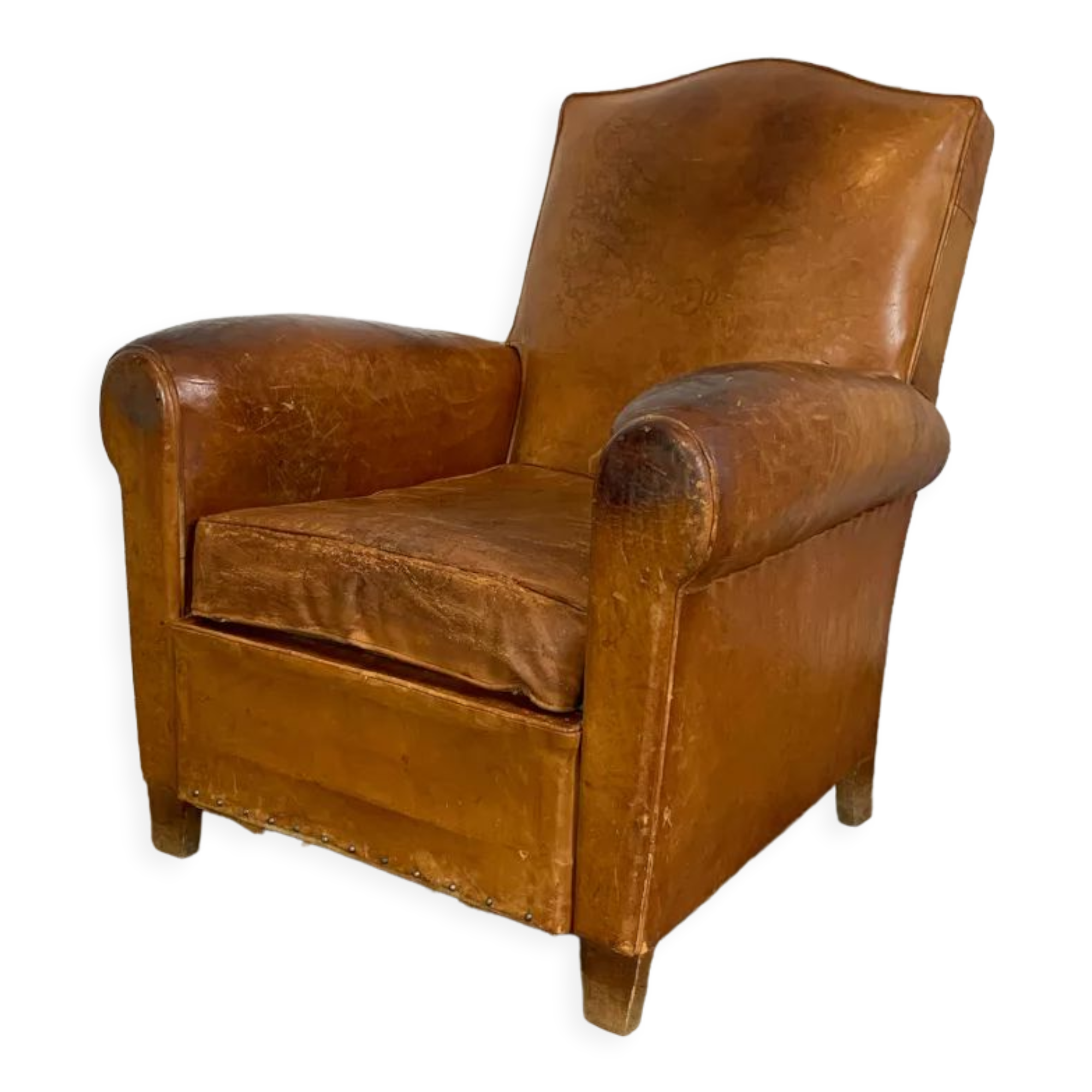 Club armchair in leather 1930