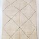 Moroccan Berber carpet blessed ouarain ecru with black diamonds engraved 300x202cm