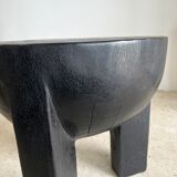 Monoxyl sofa end in black mango tree tripod half-sphere tray h:45 d:44