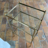 Brass and glass side table