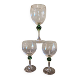 3 verres à pied boule