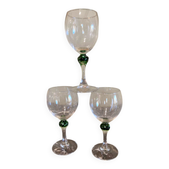 3 ball stemmed glasses